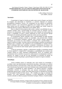 LEVANTAMENTO PRELIMINAR DE PONTOS DE INTERESSE