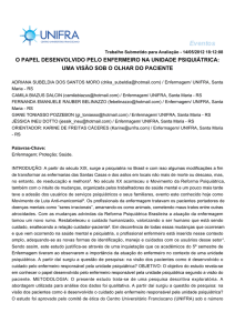 o papel desenvolvido pelo enfermeiro na unidade psiquiátrica
