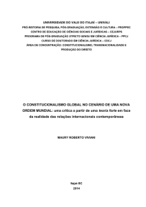 O CONSTITUCIONALISMO GLOBAL NO CENÁRIO DE UMA NOVA