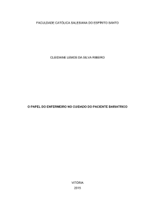 o papel do enfermeiro no cuidado do paciente bariatrico