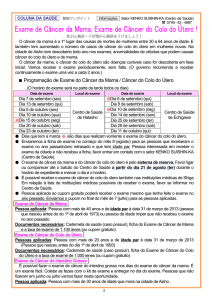 Programação de Exame do Câncer da Mama / Câncer do Colo do