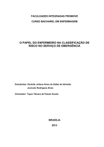 o papel do enfermeiro na classificação de risco no serviço de