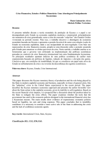 Crise Financeira, Estado e Política Monetária: Uma Abordagem