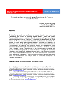 Prática de geologia no ensino de geografia em turmas do 7° ano no