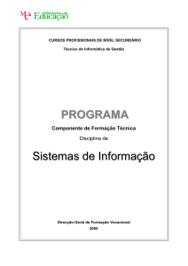 PROGRAMA Sistemas de Informação