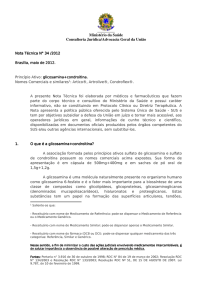 nota técnica do ministério da saúde sobre condroitina e glucosamina