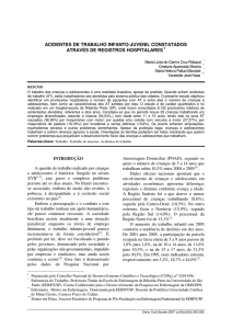 acidentes de trabalho infanto-juvenil constatados através de