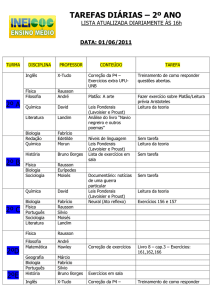 TAREFAS DIÁRIAS – 2º ANO