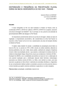 distribuição e freqüência da precipitação pluvial