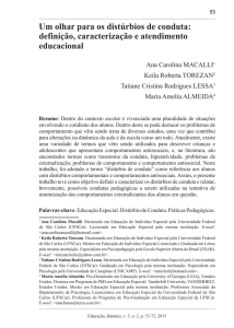 Um olhar para os distúrbios de conduta: definição, caracterização e