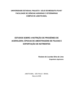 estudos sobre a nutrição de progênies de aceroleira