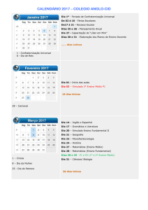 CALENDÁRIO DE PROVAS 2017