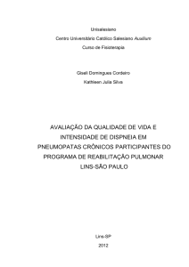 avaliação da qualidade de vida e intensidade de dispneia em