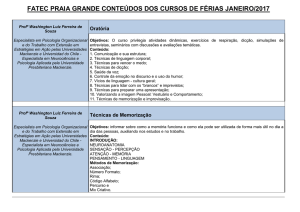 FATEC PRAIA GRANDE CONTEÚDOS DOS CURSOS DE FÉRIAS