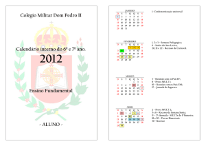 Colégio Militar Dom Pedro II Calendário interno do 6º