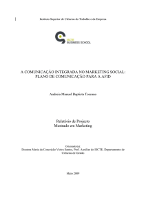 A COMUNICAÇÀO INTEGRADA NO MARKETING SOCIAL: PLANO