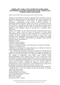 perda de carga em condutos forçados, determinação do