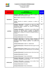 PLANO DE ATIVIDADES DIFERENCIADAS 1º ano do Ensino Médio