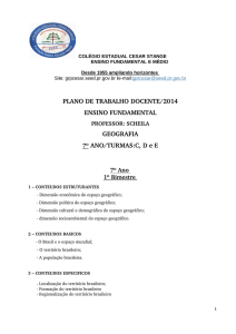 PLANO DE TRABALHO DOCENTE/2014 ENSINO FUNDAMENTAL