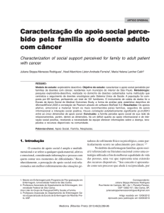 Caracterização do apoio social percebido pela familia do doente