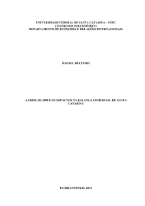 a crise de 2008 e os impactos na balança comercial de santa catarina