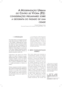 A modernizAção urbAnA do centro de vitóriA (eS): conSiderAçõeS