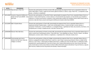 PROGRAMA DE FORMAÇÃO CULTURAL Roteiro
