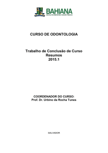 Resumo dos Trabalhos de Conclusão de Curso 2015.1