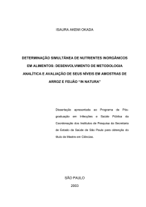 isaura akemi okada determinação simultânea de nutrientes