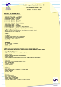 BH Lista de Material Escolar — 2015 2ª SÉRIE DO ENSINO MÉDIO