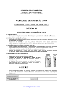 CONCURSO DE ADMISSÃO 2000 CÓDIGO 31