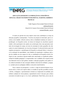 EDUCAÇÃO GEOGRÁFICA E FORMAÇÃO DA CONSCIÊNCIA