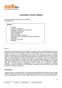 tabagismo e saúde feminina - Aliança de Controle do Tabagismo