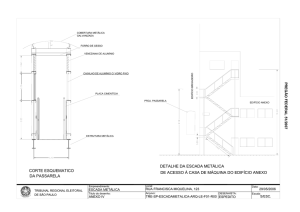 corte esquemático da passarela e detalhe da escada do - TRE-SP
