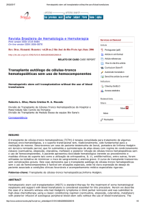 Hematopoietic stem cell transplantation without the use of blood