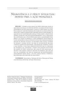 neuroCi&Ecirc;nCia e o d&eacute;fiCit inteleCtual aPortes Para a a&ccedil;&atilde;o