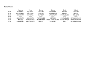 Turma 6ºAno A Segunda Terça Quarta Quinta Sexta