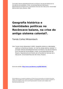 Geografia histórica e identidades políticas no