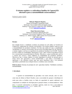 O sistema orgânico e a cafeicultura familiar do Caparaó