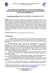 a influência da recreação e lazer como elementos auxiliares na