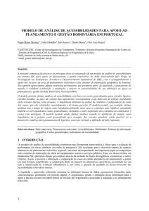 modelo de análise de acessibilidades para apoio ao planeamento e