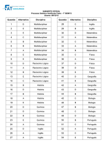 Gabarito Vestibular 1º SEM 13