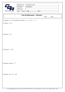 Lista Matematica I – 3ª Serie