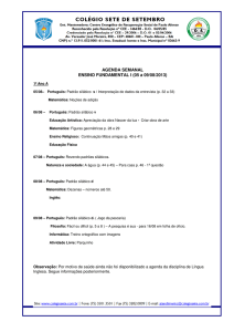 AGENDA SEMANAL ENSINO FUNDAMENTAL I (05 a 09/08/2013)
