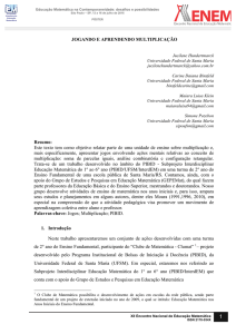 JOGANDO E APRENDENDO MULTIPLICAÇÃO Resumo: Este texto