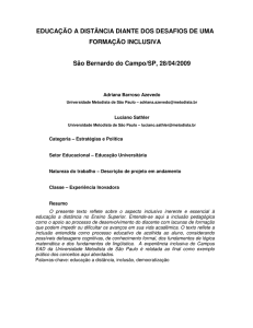 educação a distância diante dos desafios de uma formação