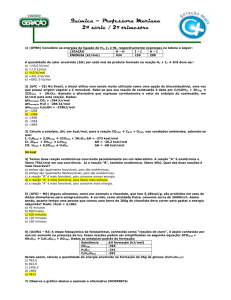 Química – Professora Mariana 2ª série / 2º trimestre