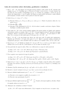 Lista de exercícios sobre derivadas, gradientes e - DM