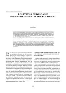 POLÍTICAS PÚBLICAS E DESENVOLVIMENTO SOCIAL RURAL