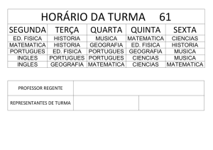 HORÁRIO DA TURMA 61